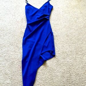 Emerald Sundae Royal Blue Asymmetrical Dress